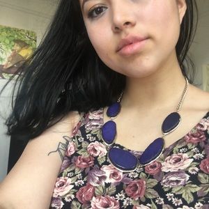 Beautiful blue faux stone necklace